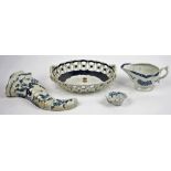 Four items of Worcester blue and white porcelain,circa 1760-70,