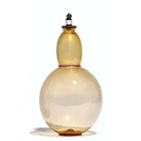 Yoichi Ohira; glass flask and stopper, etched to the base 'D' Majo murano Y.