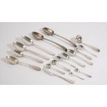 Silver flatware, comprising; a pair of tablespoons, two dessert spoons,