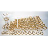 A part suite of St Louis crystal stemware 'Thistle Gold' pattern, comprising; eleven water glasses,