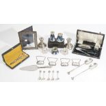 Silver mounted wares, comprising; a manicure set, Birmingham 1925, cased,