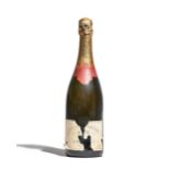 One bottle 1952 Krug & Co private Cuvee champagne. Illustrated.