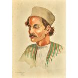 Misha Chahbazian (Shahbazian 1904-1976), Head study of an Iranian man, watercolour, signed,