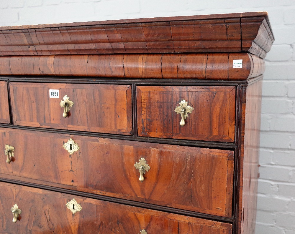 A George I and later walnut chest on stand, - Image 2 of 10