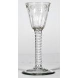 An opaque twist wine glass.