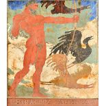 A scagliola panel, Heracles and the Stymphalian birds, impressed 'LIPOTH-F',