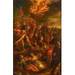 Antwerp School (17th century), The Martyrdom of two saints, oil on panel, 43cm x 28cm. Illustrated.