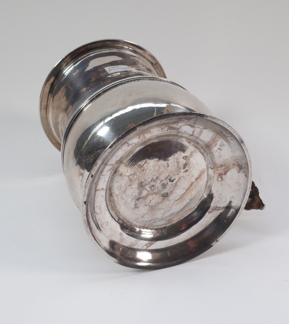 A late George II silver tankard of baluster form, the domed lid with an openwork thumbpiece, - Image 10 of 14