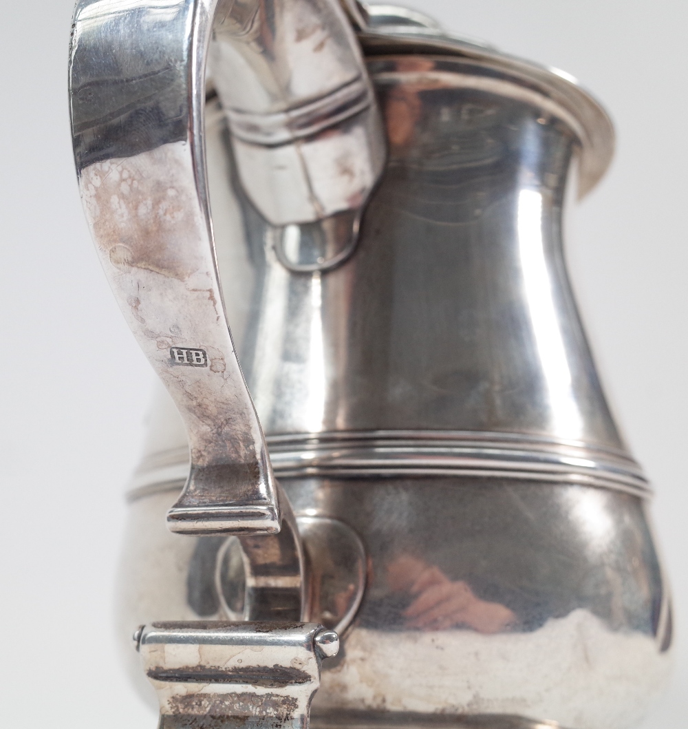 A late George II silver tankard of baluster form, the domed lid with an openwork thumbpiece, - Image 7 of 14