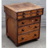 An early 19th century mahogany flat topped Davenport,