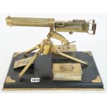 A brass model of WW I Vickers machine gun, 20th century,