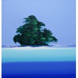 H** (contemporary), Desert Island, oil on canvas, signed with initials, unframed, 75.5cm x 75.5cm.