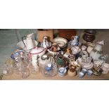 Ceramics and glass, a large quantity of mainly 20th century decorative items, including jugs, bowls,