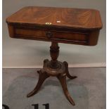 A Victorian mahogany single drawer side table on turned column and four outswept supports,