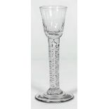 An airtwist cordial glass, mid-18th century,