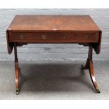 A Regency mahogany sofa table with a pair of frieze drawers,