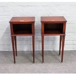 A pair of French 18th century style mahogany night stands,