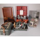 Scientific instruments including 'Hilger Watts', No1 microscopic theodolite cased,
