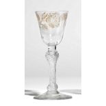 An airtwist wine glass, mid 18th century,