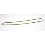 A gold multiple link neckchain, probably circa 1900, (the clasp lacking), length 44cm, weight 8.