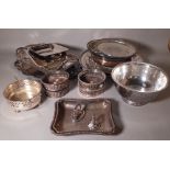 Silver plated wares, including; a twin handled galleried tray, wine coolers, tureens and sundry,