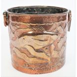 A Newlyn style copper jardiniere, late 19th century / early 20th century,