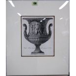 Italian School, Designs for urns, a set of eight engravings, each 22cm x 18cm.