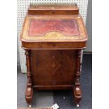 A Victorian inlaid walnut Davenport,