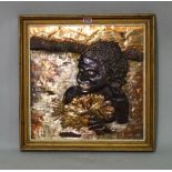 'JOHN CORBETT', a mid-20th century copper embossed picture depicting a tribal figure,