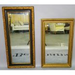 A 20th century gilt framed rectangular wall mirror, 90cm wide x 55cm high,