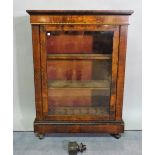 A late Victorian walnut pier cabinet, 80cm wide x 105cm high, (a.f.).