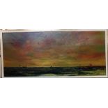 ** Eckhout (20th century), Seascape, signed, oil on canvas, laid on board, 100cm x 229cm.