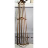 An early 20th century pine hanging clothes dryer, 275cm wide.