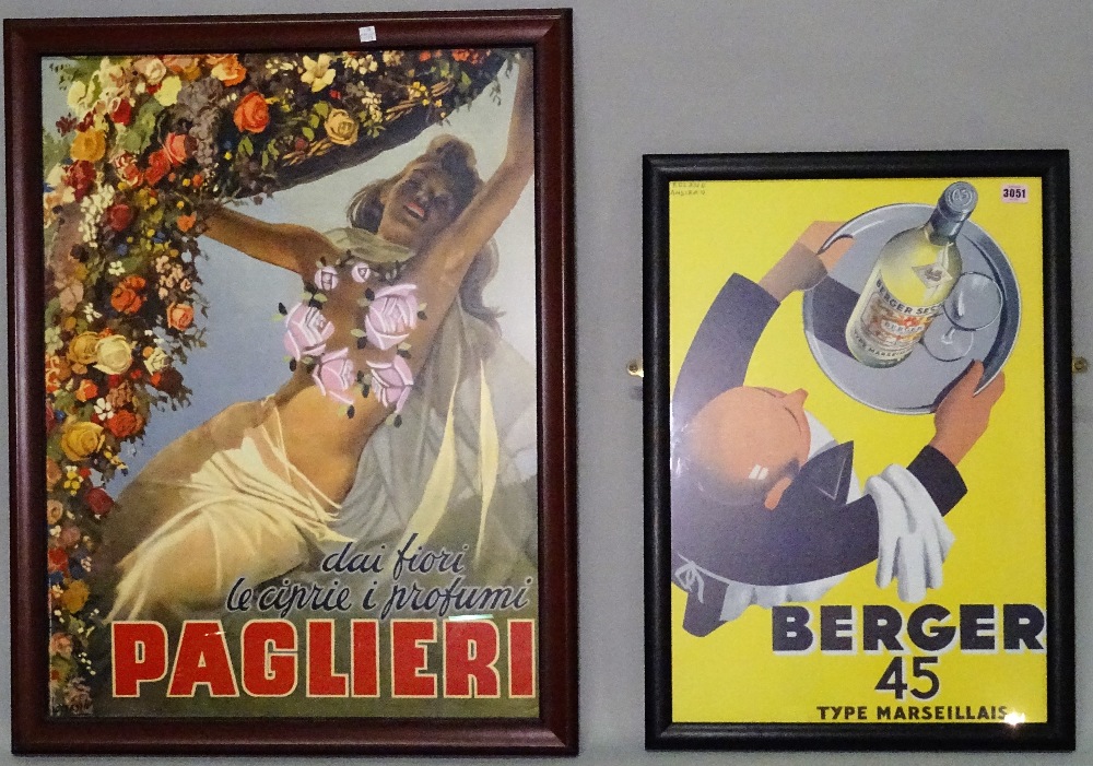 Two modern reproduction French advertising posters, the largest 69cm x 88cm, (2).