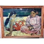 After Paul Gauguin, Tahitian women on the beach, 1891, colour print, 53cm x 73cm.