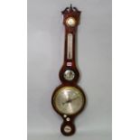 A late Victorian mahogany barometer, 78cm high.