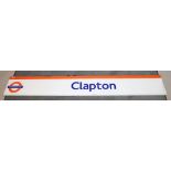 A 'Clapton' railway sign, 20th century, 210cm wide.