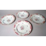 A group of four 19th century Chinese export plates, 23cm wide, (4).