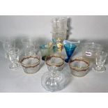 A group of 19th century and later glass, including gilt decorated finger bowls,