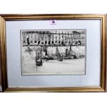 Stanley Anderson (1884-1966), Les Arcades, Dieppe, etching, signed, 20.5cm x 31cm.