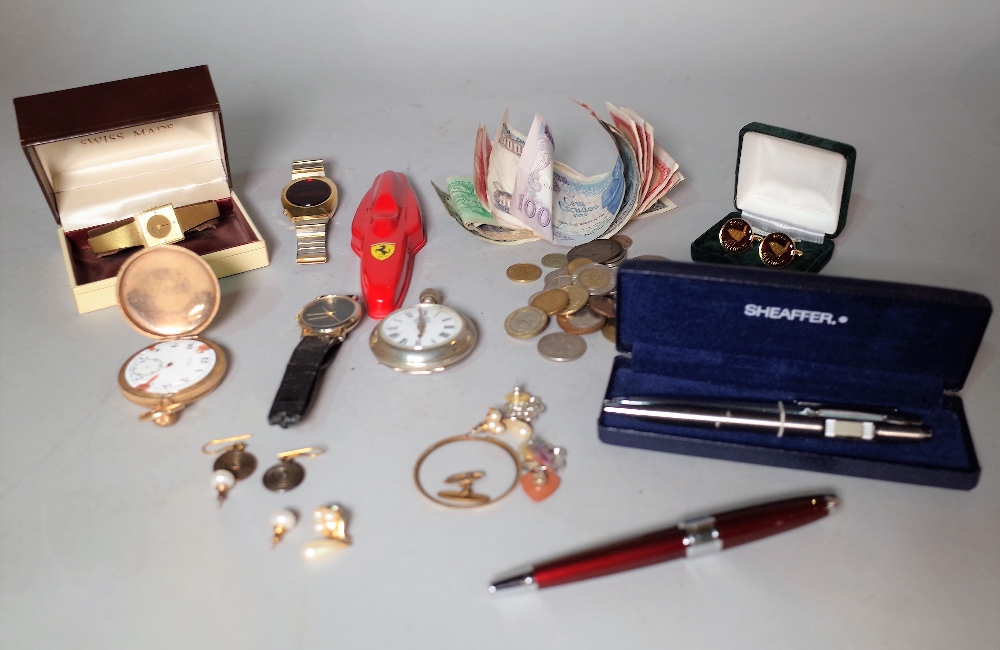 Collectables; a quantity of coins, banknotes, costume jewellery and sundry, (qty).