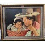 Leslie Carpenter (20th century), Mother and child, oil on board, signed, 39cm x 49.