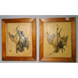 Two wall plaques depicting game birds including a Mallard, Snipe and Curlew, (2).