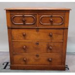 A mahogany chest of drawers,