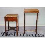 An 18th century mahogany single drawer low side table, 32cm wide x 57cm high,