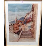 John Sobry (20th century), Cyprus, pen, ink and watercolour, signed, inscribed and dated '73,