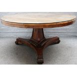 A late Regency rosewood breakfast table,