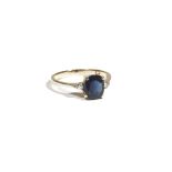 A gold, sapphire and diamond dress ring,