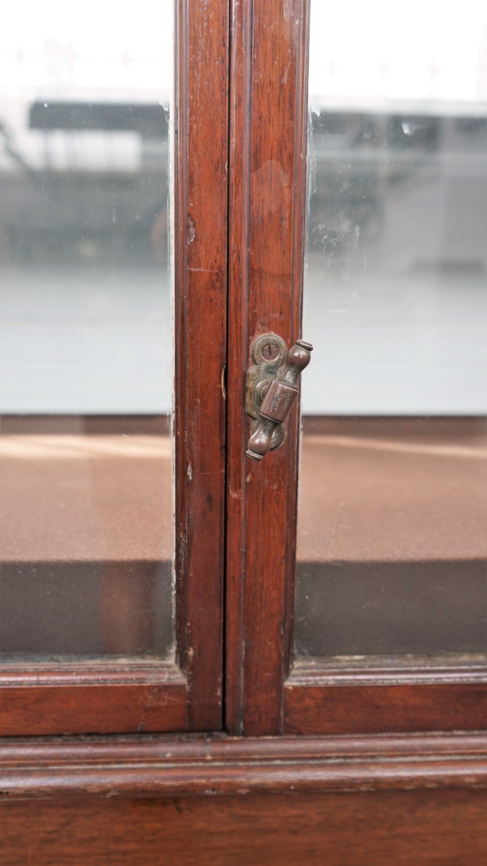 A pair of large 19th century mahogany rectangular museum display cases, on turned supports, - Image 5 of 6