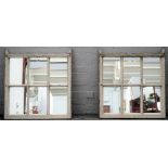 A pair of mirrors made out of six panel sash windows, 77cm wide x 81cm high.